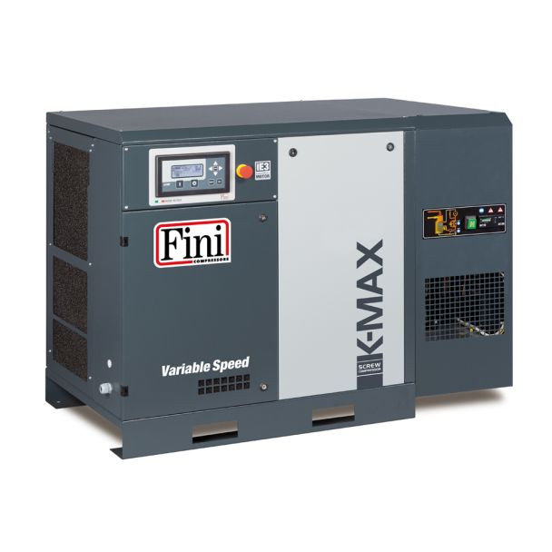 Compresor cu surub, turatie variabila, Fini K-MAX 38-10 ES VS, 37 kW, 10 bar, 5400 /1720 l/min, cu uscator