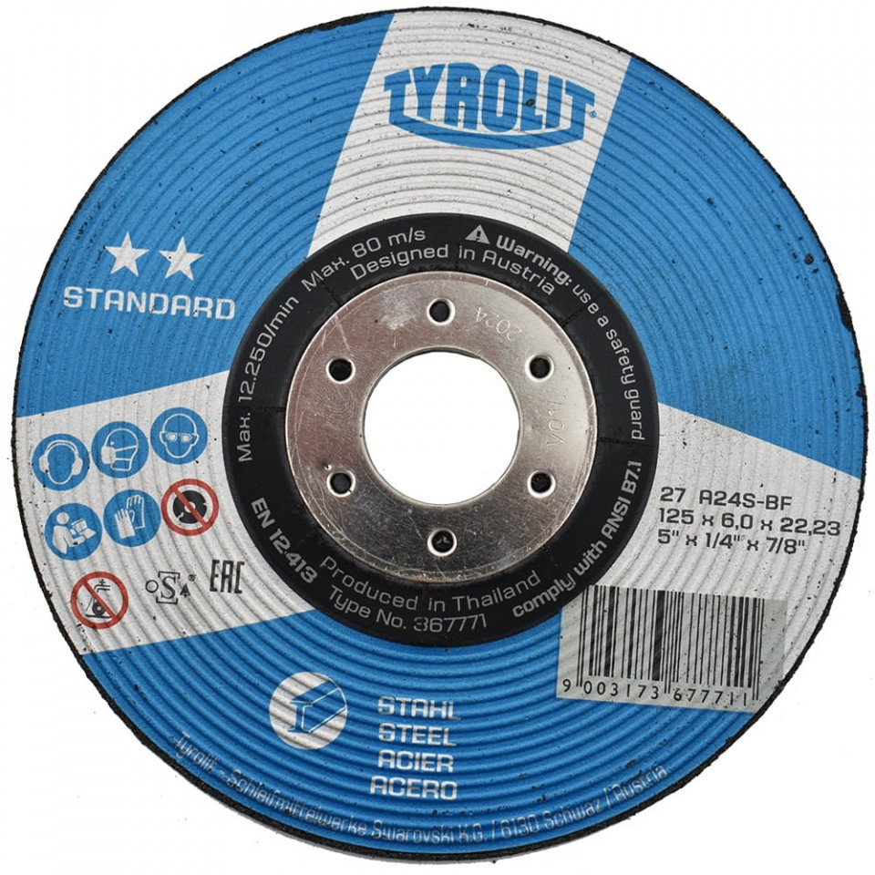 Disc abraziv pentru polizat metal 125x6x22.23 Standard**
