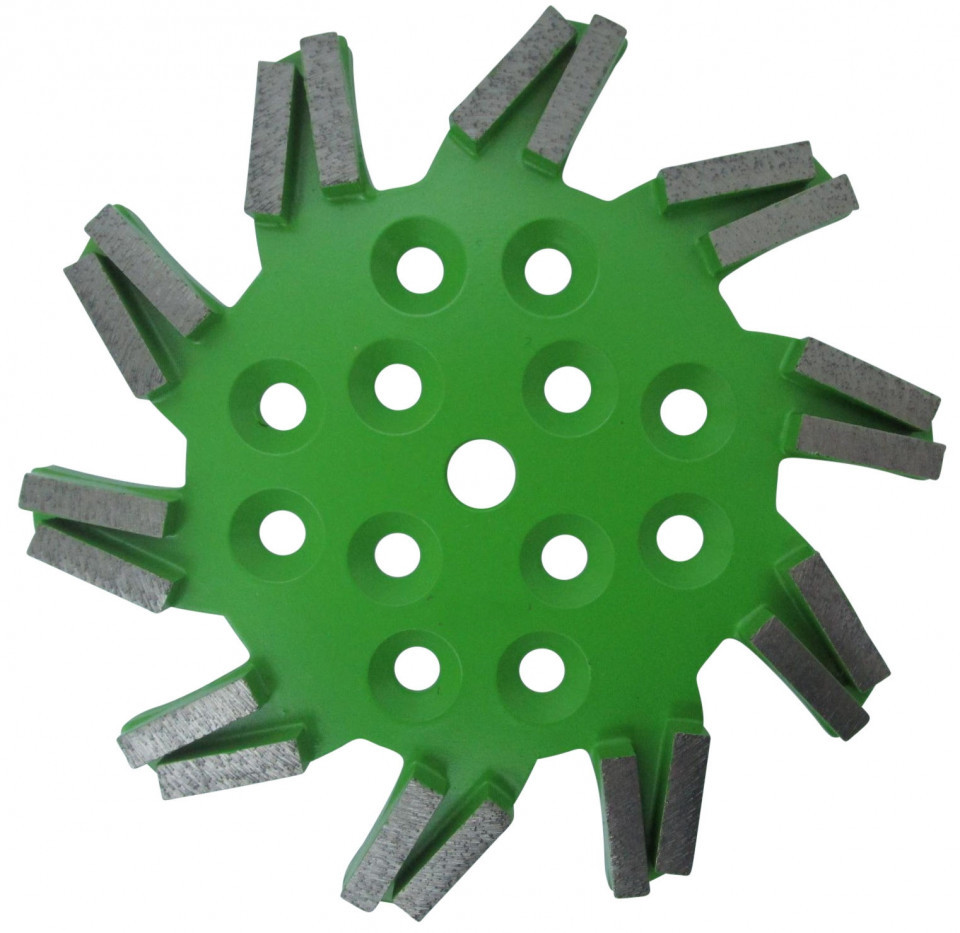 Disc stea cu segmenti diamantati pt. slefuire pardoseli - segment mediu - Verde - 250 mm - prindere 19mm - DXDH.8501.250.11.43