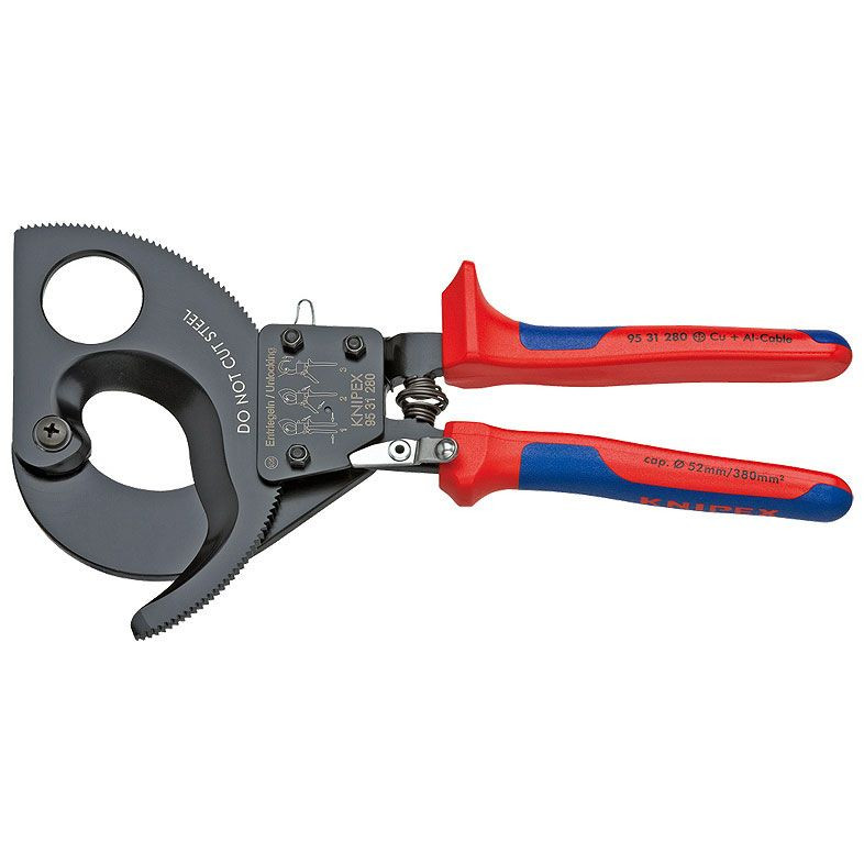 Foarfeca cu clichet pentru cabluri, KNIPEX, 280 mm