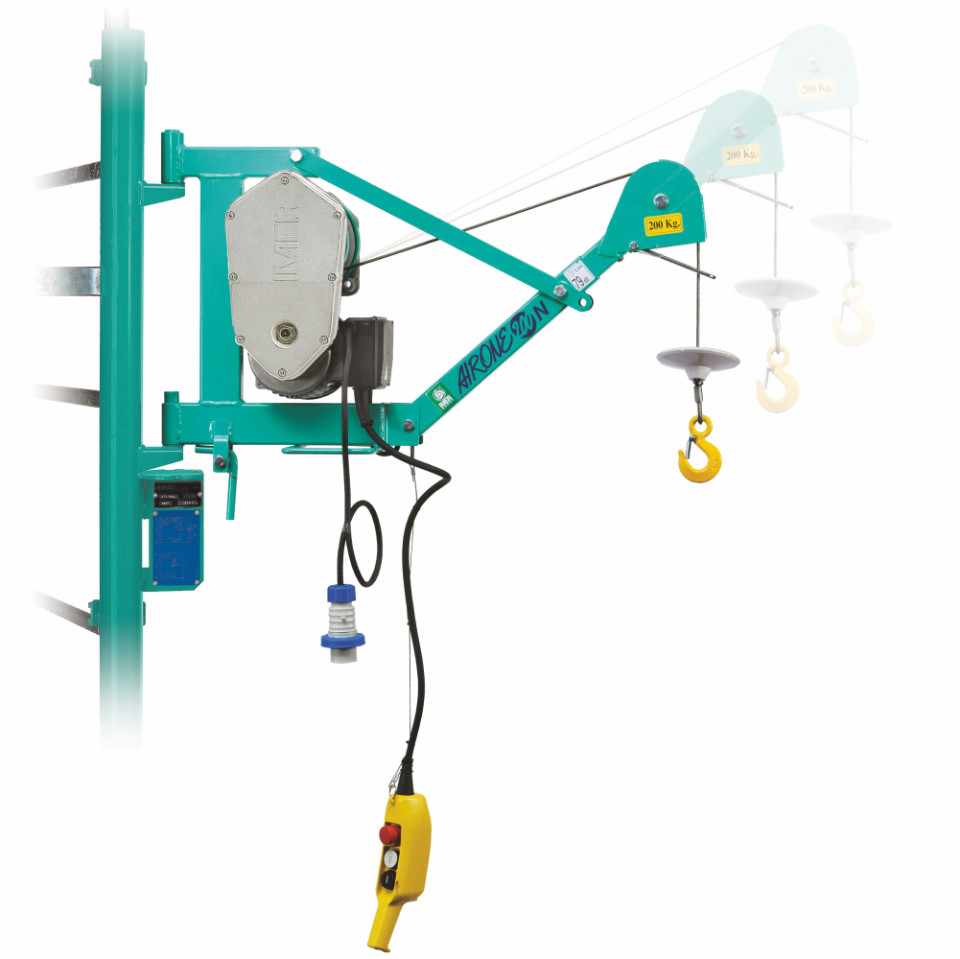 IMER, Electropalan AIRONE 200N, sarcina maxima 200 kg, inaltime maxima 30 m, motor 230V, 0.75 kW