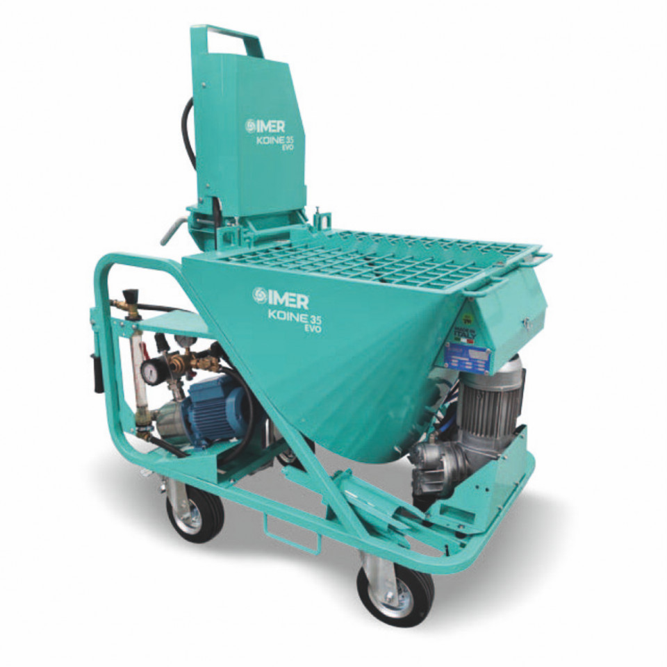 IMER, Masina de tencuit, Koine 35 EVO, debit material 8-11-14-17 l/min., motor 230V, 3,85 kW, distanta maxima de pompare 20-40m*