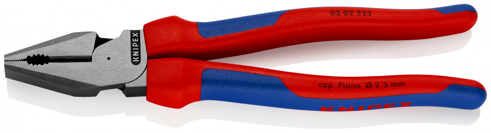 KNIPEX 02 02 225 Patenti Combi cu parghie mare cu manşoane multicomponent vopsit negru 225 mm