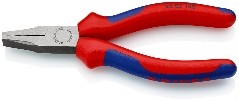 KNIPEX 20 02 140 Clește plat cu manşoane multicomponent vopsit negru 140 mm