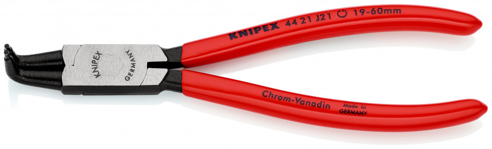 KNIPEX 44 21 J21 clește pentru inele de siguranță pentru inele interioare cu alezaje acoperite cu plastic vopsit negru 170 mm