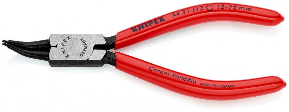 KNIPEX 44 31 J12 clește pentru inele de siguranță pentru inele interioare cu alezaje angular la 45° acoperite cu plastic vopsit negru 140 mm