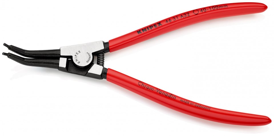 KNIPEX 46 31 A32 clește pentru inele de siguranță pentru inele exterioare pe axuri angular la 45° acoperite cu plastic vopsit negru 210 mm