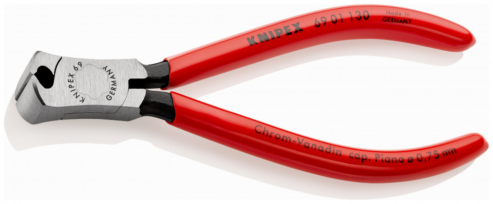 KNIPEX 69 01 130 Tăietor frontal pentru mecanici acoperite cu plastic vopsit negru 130 mm