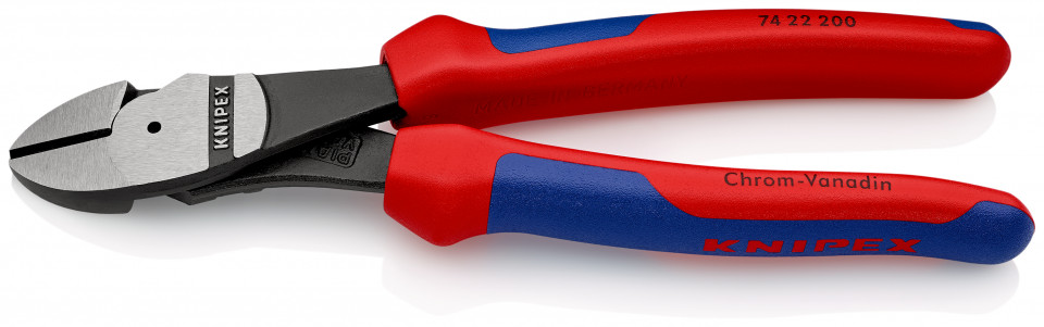 KNIPEX 74 22 200 Șfic de forță cu manşoane multicomponent vopsit negru 200 mm