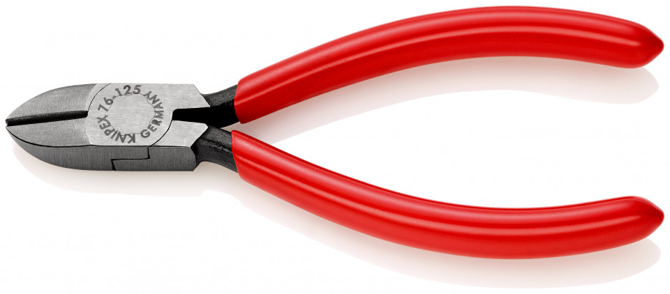 KNIPEX 76 01 125 Tăietor lateral (șfic) pentru electromecanici acoperite cu plastic vopsit negru 125 mm