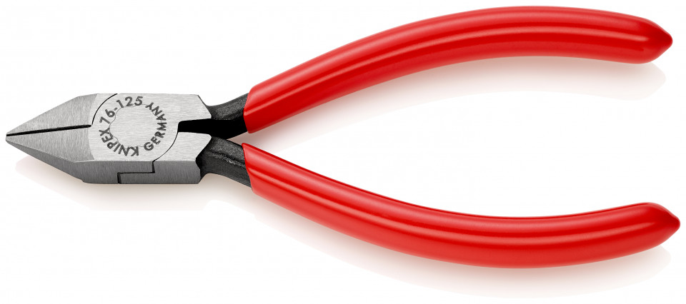 KNIPEX 76 81 125 Tăietor lateral (șfic) pentru electromecanici acoperite cu plastic vopsit negru 125 mm