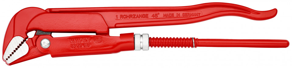 KNIPEX 83 20 010 clește pentru țevi la 45° vopsit electrostatic în roșu 320 mm