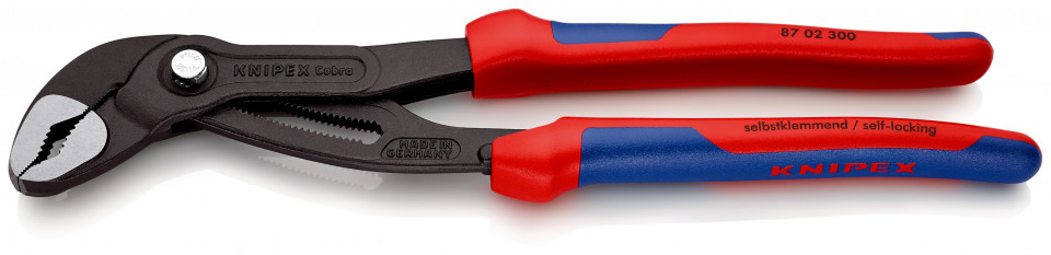 KNIPEX 87 02 300 Cobra® Clește high tech pentru pompe de apă cu manşoane multicomponent bonderizat în culoarea gri 300 mm