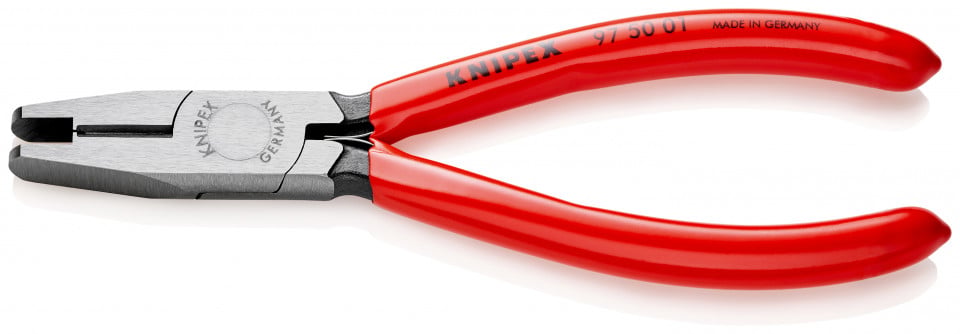 KNIPEX 97 50 01 Clește de sertizare pentru conectori Scotchlok™ cu tăișuri acoperite cu plastic 155 mm