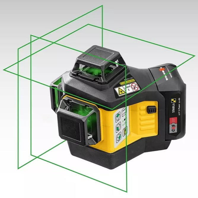 LAX 600G Laser multilinie, sistem 12 V, Nivela laser VERDE cu linii orizontale si verticale incrucisate intre ele