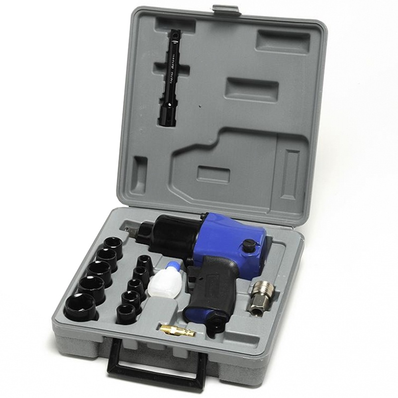 Masina de insurubat cu impact 1/2", max. 650 Nm, forma tip pistol, reversibila, profesionala, cu set chei tubulare Cr-V, Michelin