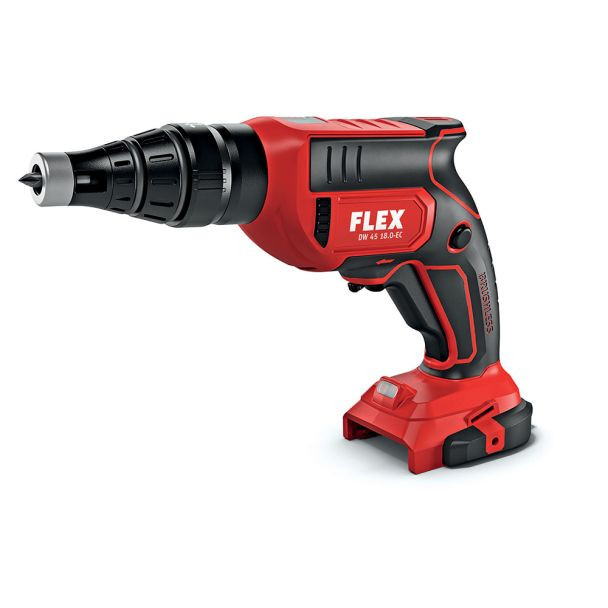 Masina de insurubat Flex DW 45 18.0-EC pentru gips-carton, compatibila cu acumulatori 18V, cuplu maxim 28 Nm