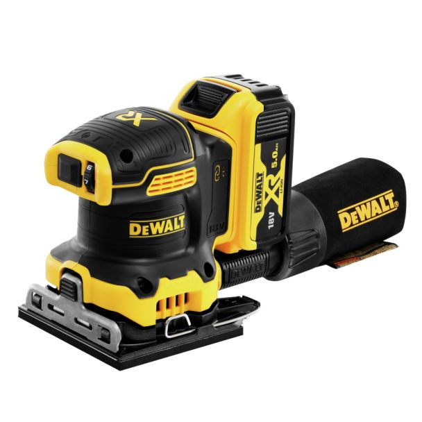 Masina de slefuit cu vibratii Dewalt DCW200P2, cu 2 acumulatori Li-Ion 18 V, 108 x 115 mm, 8000-13500 rpm
