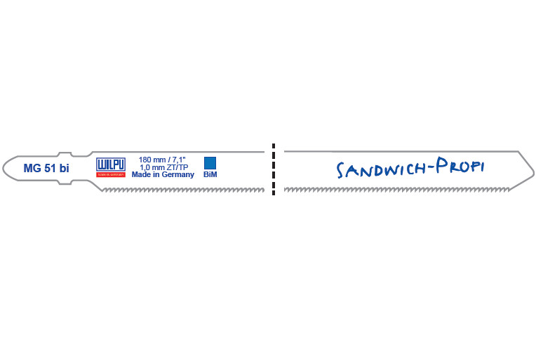 MG 51 BI Panza Bi-Metal pentru fierastrau vertical, prindere T, pentru material sandwich / 5 bucati, DIM 180 x 9.8 x 1.0 mm