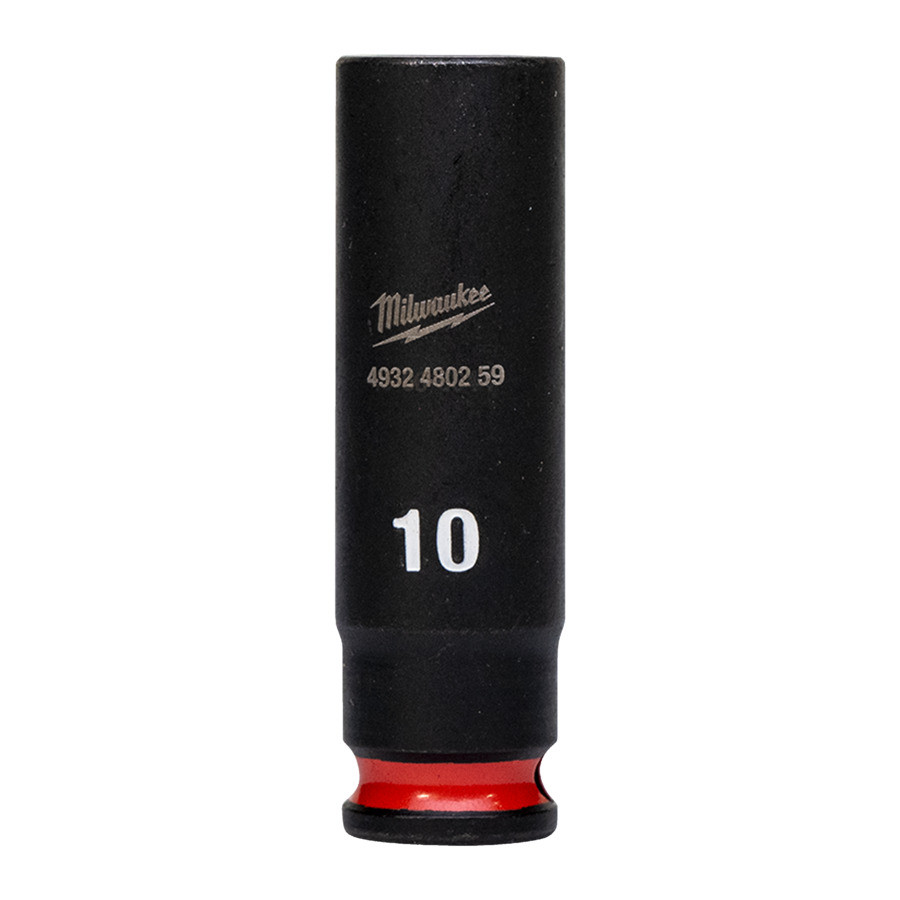 MILWAUKEE, CHEI TUBULARE DE IMPACT SHOCKWAVE™ IMPACT DUTY, 10 MM 1/4" IMPACT SOCKET DEEP - 1 PC