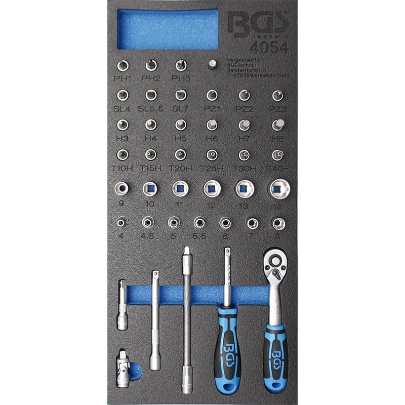 Organizator pentru carucior BGS, 41 piese 1/4", 2/3 sertar