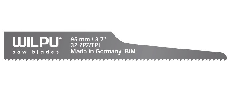 Panza sabie pentru masini pneumatice, pentru metal 95 x 12,3 x 0,63 mm