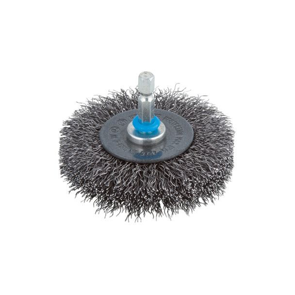 Perie tip disc fir ondulat Wolfcraft 2101000, D 75 mm, grosime sarma 16 mm, tija hexagonala 1/4"