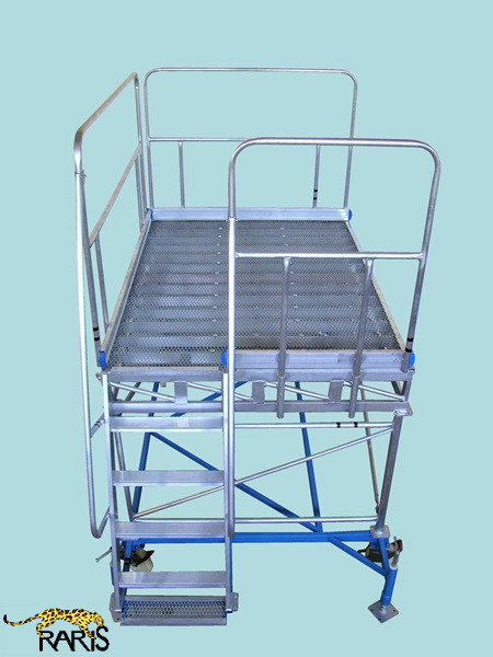 Platforma RARIS la 60°, mobila, rigidizata, baza otel, structura aluminiu,cu podina extinsa, tip PBE