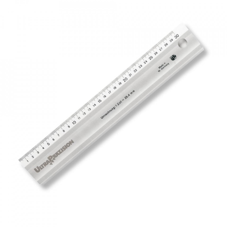 Rigla metalica gradata aluminiu anodizat - 600 mm, DIN 866/B Aluminiu 1/1mm
