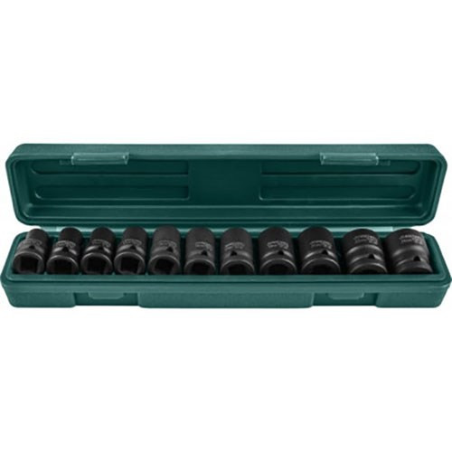 Set 11 piese cap cheie tubulara Jonnesway de impact 1/2" 10-24 mm, cutie plastic