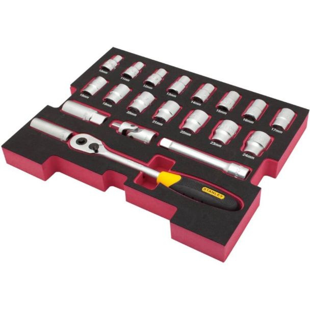 Set 20 piese insurubare Stanley FATMAX FMHT0-74297, antrenoare si accesorii 1/2" in insert pentru cutie TSTAK