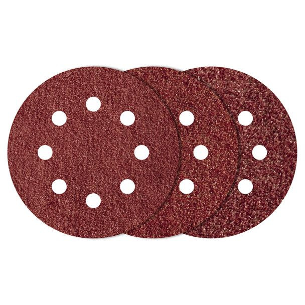 Set 25 foi abrazive Wolfcraft 2259100, prindere velcro, pentru lemn, D 125 mm, P80/120/240