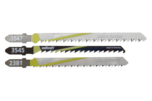 Set 3 panze pentru fierastrau pendular pentru lucrari la bucatarii Wolfcraft 2684000, prindere in T, adancime taieri: 30 / 50 / 65 mm