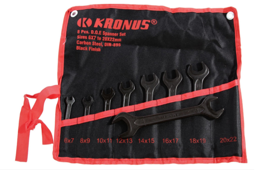 Set 8 chei fixe brunate cu husa textila Kronus - 6-22 mm