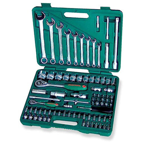 Set 82 piese tubulare si accesorii Jonnesway 1/4" si 1/2" 4-32 mm, carcasa plastic