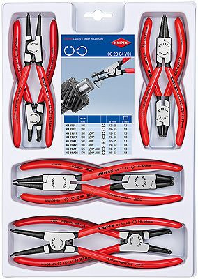 Set Cleşti Knipex pentru inele siguranţă în cutie din plastic, 8 piese