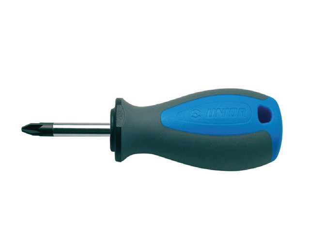 Surubelnita profil Pozidrive (PZ) varianta Stubby, maner trimaterial TBI, cromata, DIM PZ 1x25