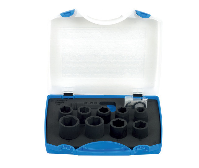 Trusa 12 piese Unior capete chei tubulare de impact 1/2" in cutie de plastic 15-30mm