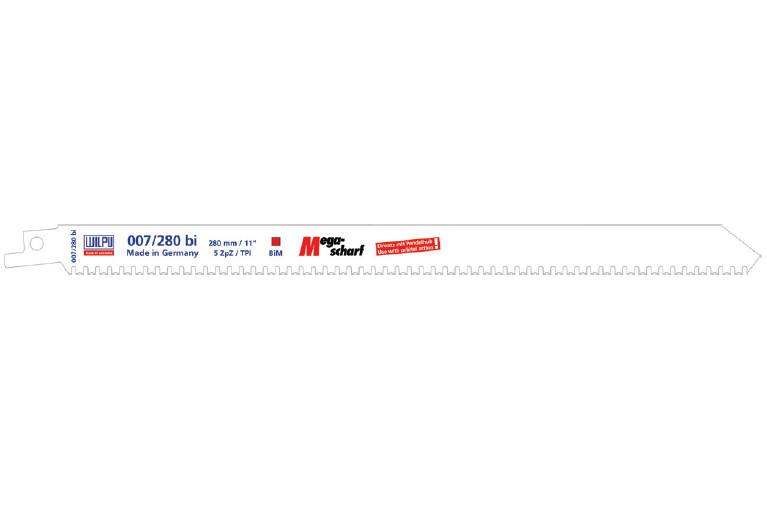 007/280 BI Panza Bi-Metal pentru fierastrau sabie pentru neferoase, otel si lemn cu cuie / 5 bucati, DIM 280 x 19 x 0.9 mm