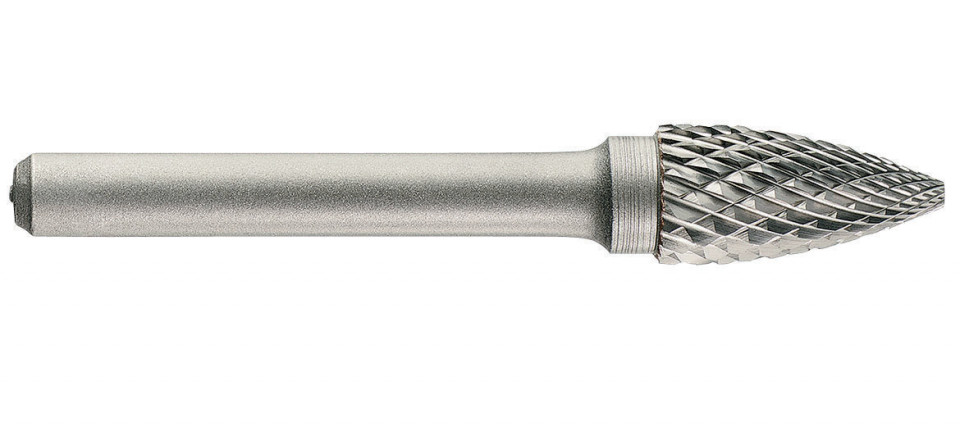 1031791 Freza din carbura de tungsten - arcuita cu cap ascutit, tais dublu (incrucisat) tip D, DIM 16, Coada 6