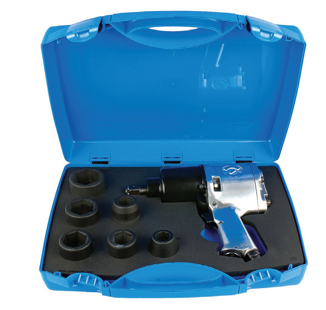 1575 Pistol pneumatic si set de capete chei tubulare 3/4 " in cutie / 7 piese - 617161