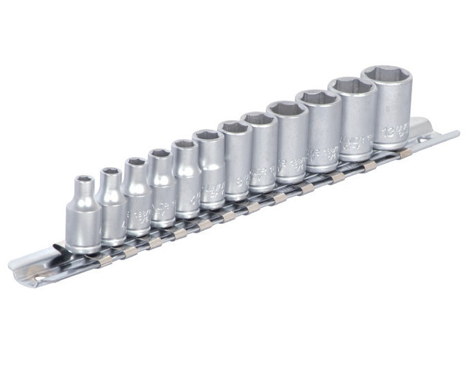 188H6P12 Set de capete chei tubulare Unior 1/4" pe sina /12pcs