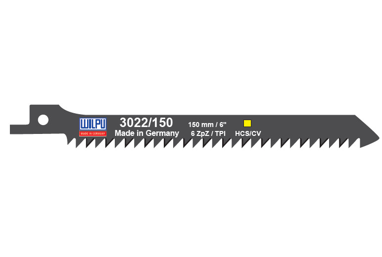 3022/150 Panza HCS/CV pentru fierastrau sabie pentru lemn / 5 bucati, DIM 150 x 12 x 1.27 mm