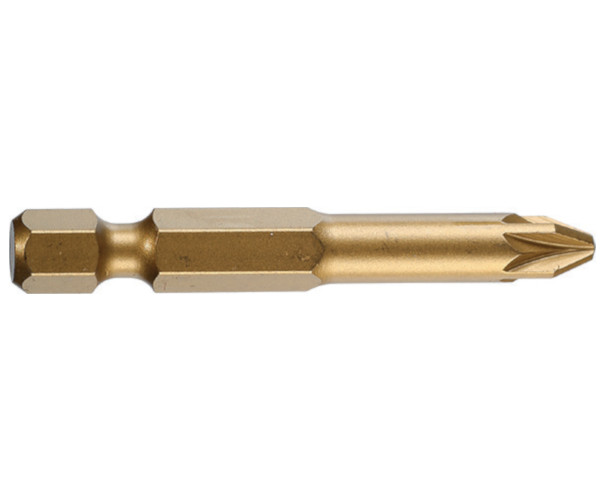 Bit TORSION TiN CVD 1/4" DIN/ISO 1173 - Forma E 6,3 - profil Pozidriv PZ 1, L 50