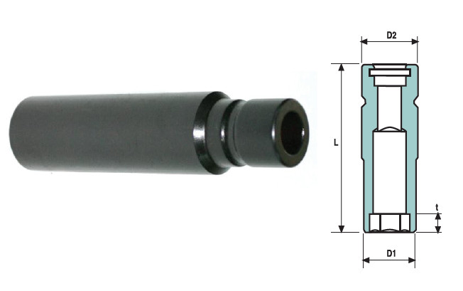Cap cheie tubulara de impact cu nivel de vibratii scazut OZAT "LOV" 3/8" 1/2" L100mm