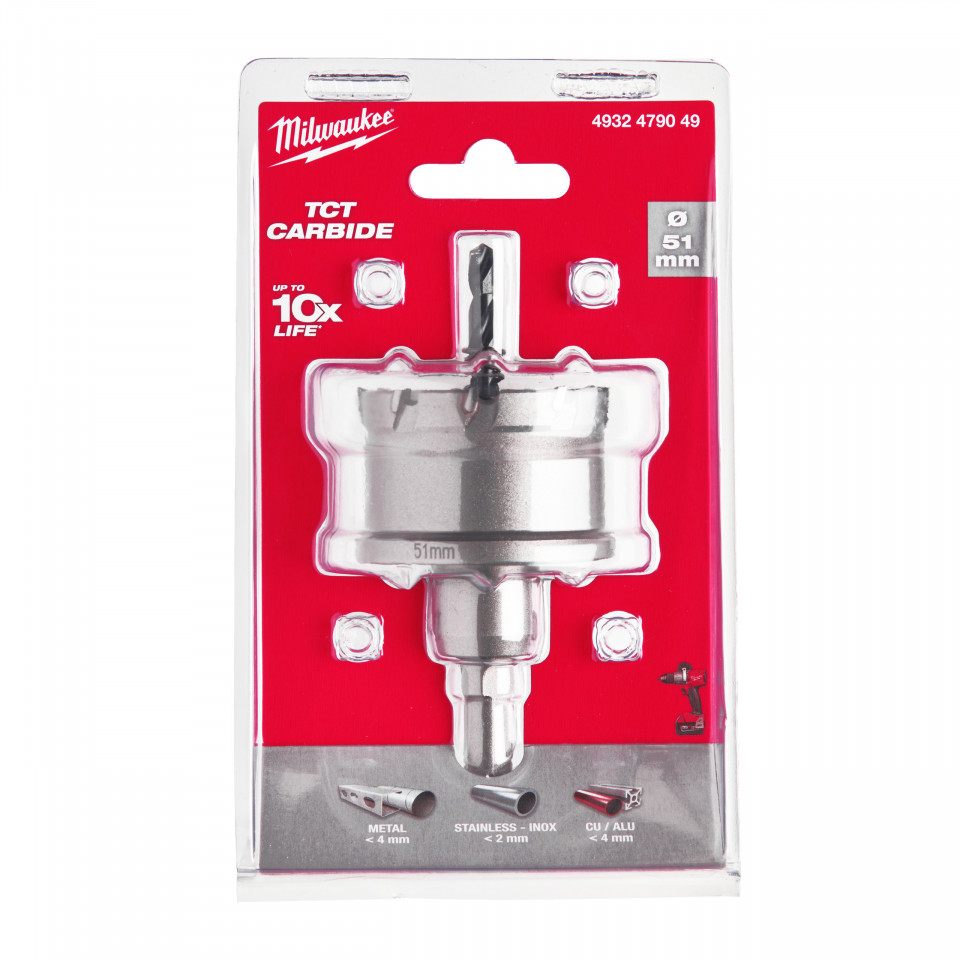 Carote oțel inoxidabil TCT 51 mm