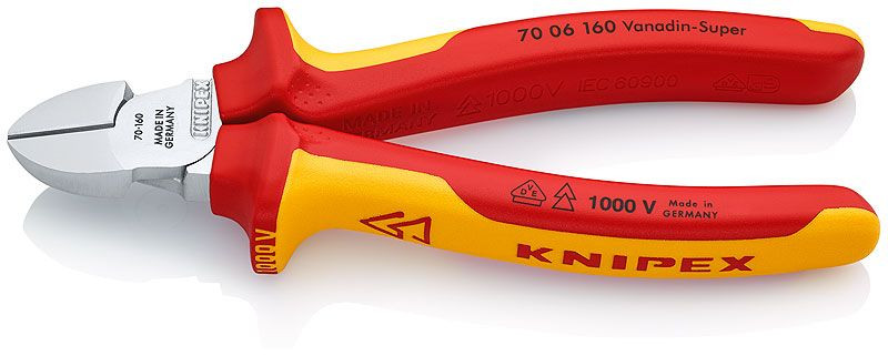 Clește sfic pentru tăiat KNIPEX, mânere multicomponent testate VDE
