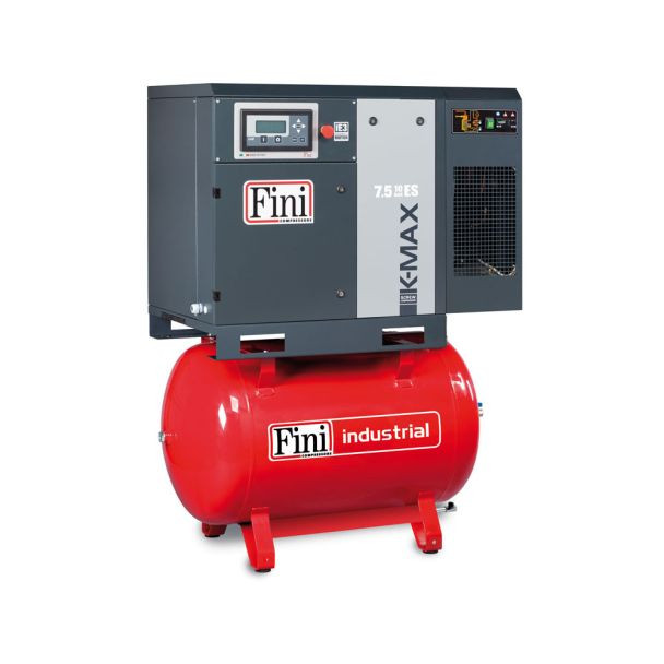 Compresor cu surub Fini K-MAX 7.5-10-270 ES, 270 l, 7.5 kW, 10 bar, 1050 l/min, cu uscator