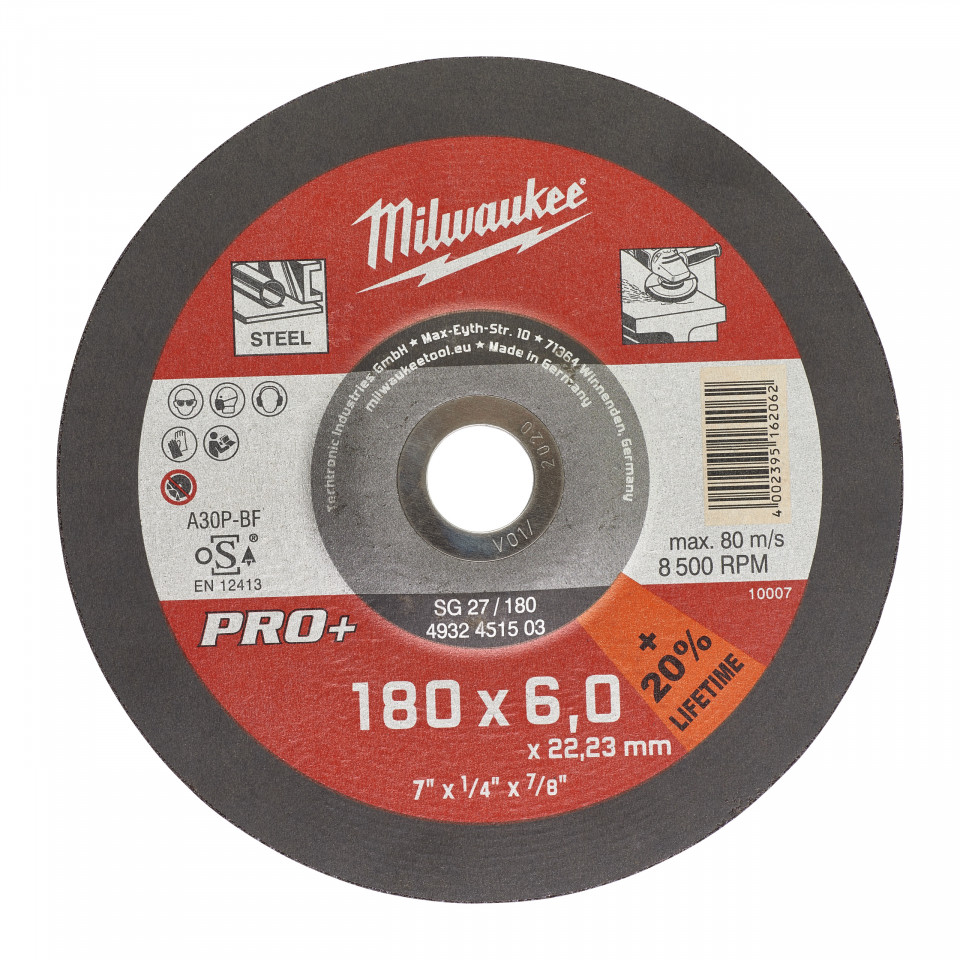 Disc polizat metal Milwaukee PRO+ - SG 27 / 180