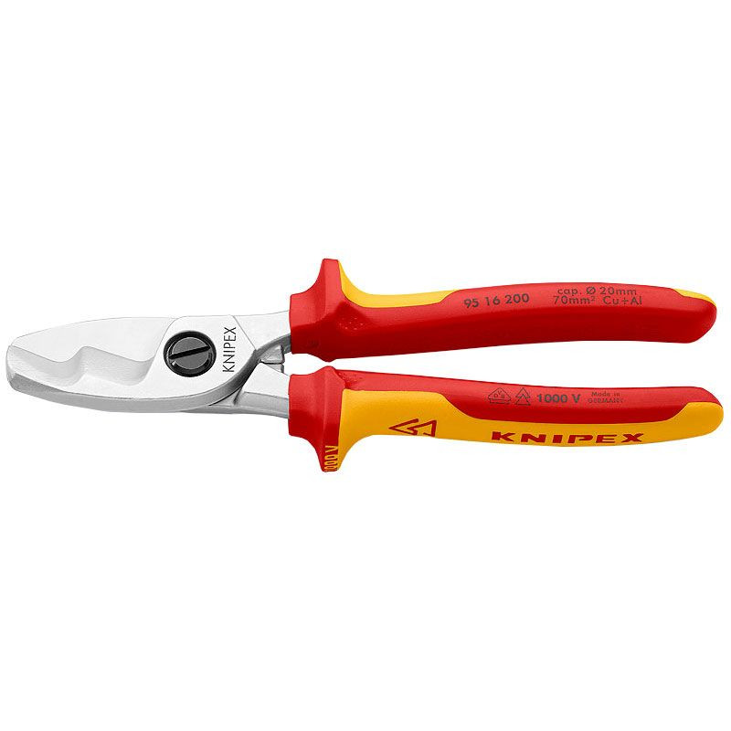 Foarfeca de taiat cablu, manere izolate la 1000 V, KNIPEX, 200 mm